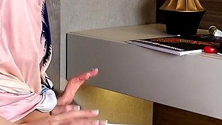 Amazingly Beautiful Hot Blonde with Nice Legs and Hairy Pussy Takes Her Lace Panties off to Show Bottom Camera