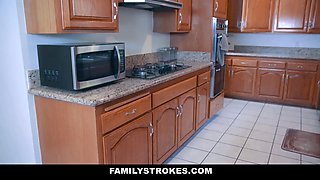 Hot step-mom arches over and shoves stepson's face into her juicy muff from behind - Britney Amber