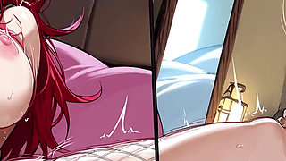 MILF Dominates Hentai Lesbian Frenzy: Red-haired Vixen and Bald Babe's Wet, Wild Ride!