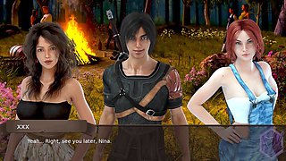 Busty babe in a visual novel with an emphasis on her curves