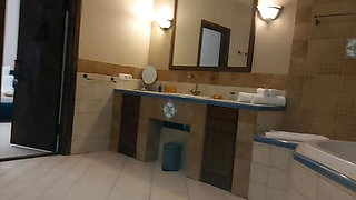 Backstage "she Peed and Wiped Her Wet, Hairy Pussy