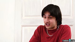 Hot MILF orders stepson to fuck her ass