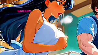 Bakery Slut Rides the Apprentice's Thick Cock to a Creampie - Ai Generated