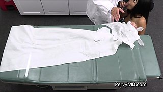 Pierced patient slowly penetrated from behind