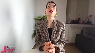 Petra Feet Seduces Stud with Her Yellow Soles on His Face - Foot Fetish MILF Tease