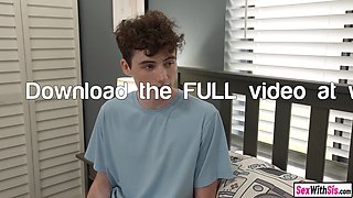 Full-breasted stepsis squirts on step bros prick