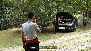 Mature4k. mature whore Texas Patti is hardcore on top of her car in front of her spouse