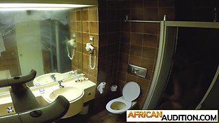 Cure curly African nailed from the back