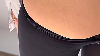 Boss Gives Standing Doggy Cumshot in Secretary Pantyhose - Business-bitch