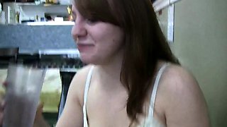 Toilet slut sucking cock