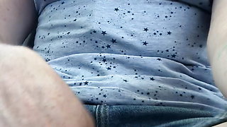 Bus Wanker! Going commando in short shorts sure does make it easy to rub my pussy and then sniff and suck my smelly fingers