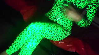 I Seduce You with My Glossy Green Minty Lips and Kisses and Shiny Latex