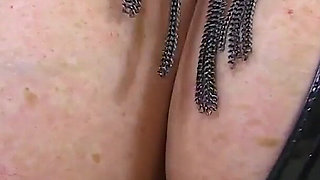 British Housewife Alisha Rydes Cleans the House in Sexy Black Pantyhose