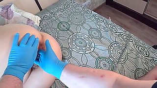 Fisting With Medical Gloves Milf With A Very Hairy Pussy