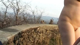 Real Italian Couple Outdoor Sex Game - Hairy Housewife Titty Fucking in Park