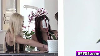 Flirty teen BFFs s. over fuck surprise