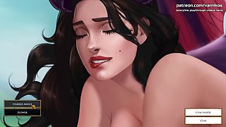 Busty demon cougar gets creampied in the great outdoors - animated adventure