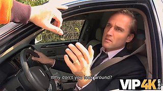 Vip4k. random passerby scores fantastic bride in the wedding limo