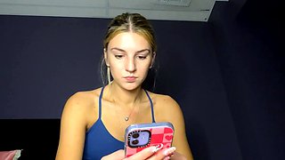 blonde teen pregnant girl has her pussy masturbated