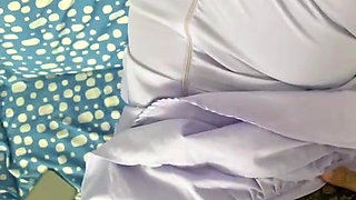 My neighbor comes home on a super hot day