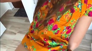 Tough Internal cumshot Plumb - Obedient Teenie Plumbed in her Kitchen Yoya Grey