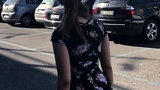 Peeing in a public car park