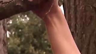 Redhead with Big Naturals Gets Fucked Outdoors and CIM