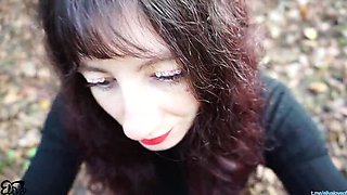 Pregnant Italian Amateur Wife with Big Natural Tits Gives POV Blowjob & Huge Cumshot in the Woods