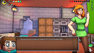 Hornycraft Minecraft Parody - Alex Gives Steve the Best Handjob Ever for Emeralds