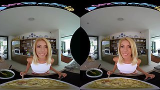 Dinner For You; Blonde Kitchen Food Girlfriend Blowjob Small Tits Shaved Pussy