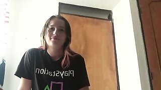 My Blonde Stepsister Catches Me Jerking Off and Makes Me Cum in Her Mouth - Part 1 - Ashleysoy2 Swallows