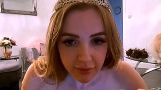 Big Boobed Blonde Masturbates With A Dildo In The Bathroom