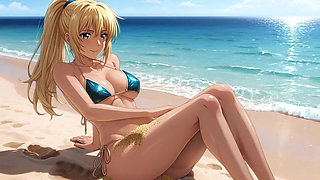 Tanned Blonde Beach Tease: Ass Out and Doggy Drilled