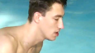 Cum Eating Slut From Germany Got to Gag on the Two Cocks in the Pool