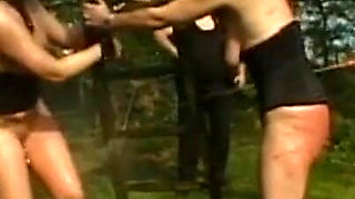 Humiliates stretching pussy piercing