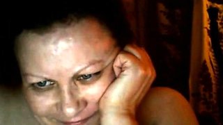 Big-tit Russian BBW Mom Plays on Skype