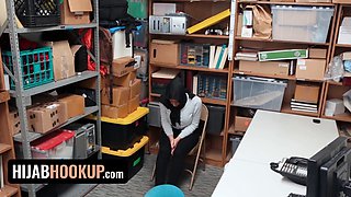 Ella Knox's big natural boobs bounce as she gets drilled hard in the backroom for stealing