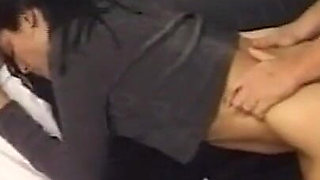 Beautiful MILF with Shaved Pussy Fucked and Cummed in Mouth by Two Huge Vintage Cocks