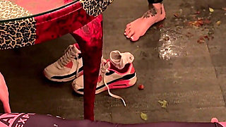 Lady Zara Miss Alessa Milano Barefoot Licking, Barefoot Food Crushing, Barefoot Gagging, Spitting, Part 2