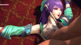 Hot animated scene featuring big natural tits and mature cartoon characters getting down and dirty