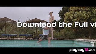 Petite teen Bonnie riding on a big dick