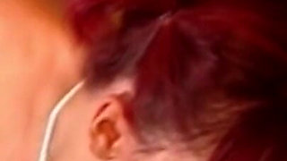 This Young Redhead Enjoys a DP with 2 Old Men