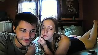 Two hot emo teens lick and finger each other on webcam