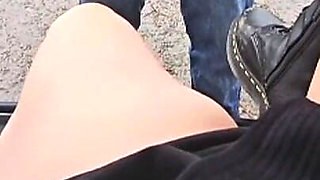 Slave Cleaning My Ass Outdoors