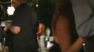 Teen with small tits fucks a horny stud during a house party