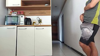 Sneaky Sex in the Kitchen While Hubby Showers