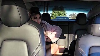 Latina Hooker Rides Bald Dude Hard in Backseat Car