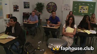 Hot Teacher Rewards Bad Students with Titty Fucking and Cum Showers for Excellent Performance 2