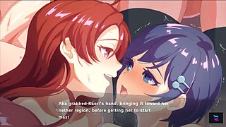 Teen hot Hentai nymphs threesome lesbian sex movie