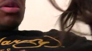Casting brunette slut gets her ass fucked and creampied by big black cock